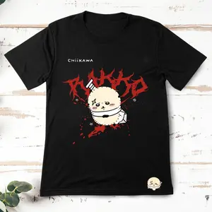 Rakko Chiikawa Grunge shirt Red design Rakko Funny full size 100% cotton 9RF9K