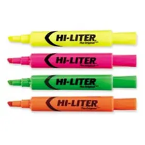 Avery Consumer Products  Highlighters- Chisel Tip- Quick Drying- 4-Pack- YW-PK-OE-GN
