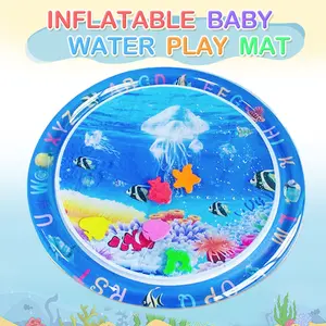 Time Water Pad for Infants, Multistage Activity Center Promoting Cognitive Development & Sensory Stimulation, Inflatable Game Mat Gift, Water Play Mat
