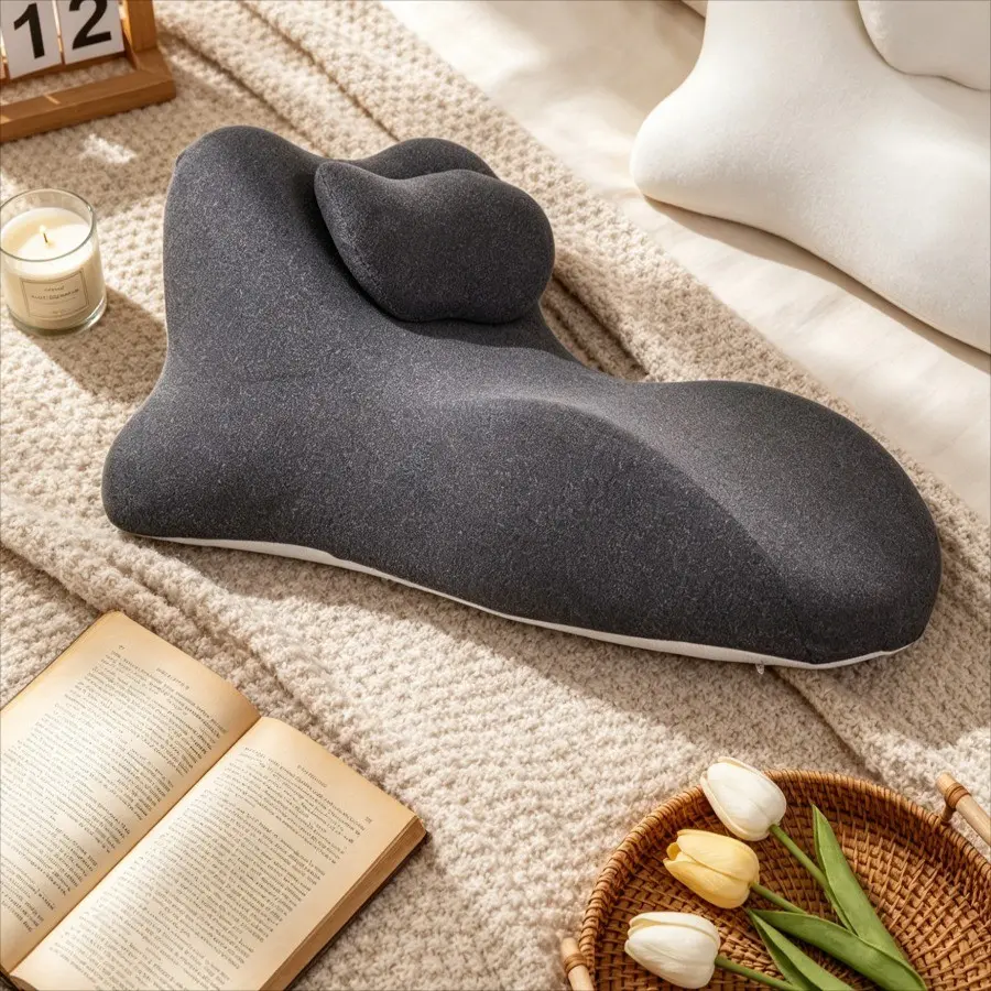 Ergonomic Wedge Pillow, Contoured Position Support Pillow for Waist Neck Back Relief, Soft Comfortable Incline Wedge Cushion, Breathable Body Positioning Pillow for Sleeping, Reading, Relaxation, for Home Bedroom Office Use