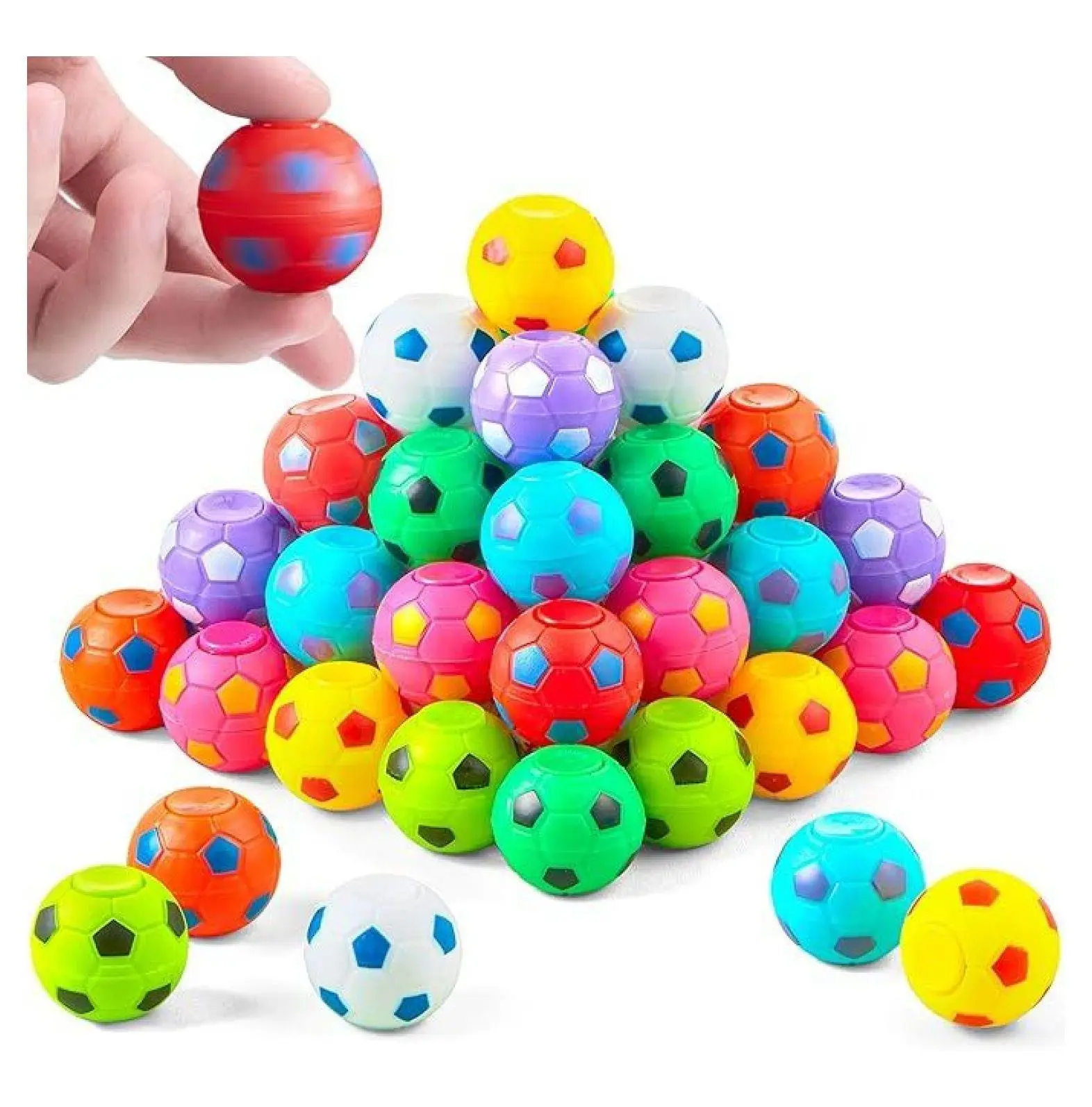 36-Pack Plastic Soccer Fidget Spinners (2.75 inches in diameter, Bright Colors) - Bulk Birthday Favors, Goodie Bag Stuffers, Stress Relief Toys for Kids (Green)