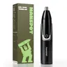MANSPOT Men's Cordless Quiet Trimmer - Precision Painless Nose & Ear Hair Trimmer with Double-Edge Blades, IPX6 Waterproof, USB-C Charge, Built-In Batteries, Easy Grooming, 1 Unit