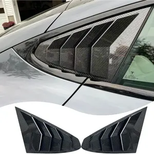 Window Louver,2Pcs Side Vent Window Louvers for  Model S 2017-2025, ABS Print  Window Decorative Covers, Exterior Trim Accessories - Carbon Fiber
