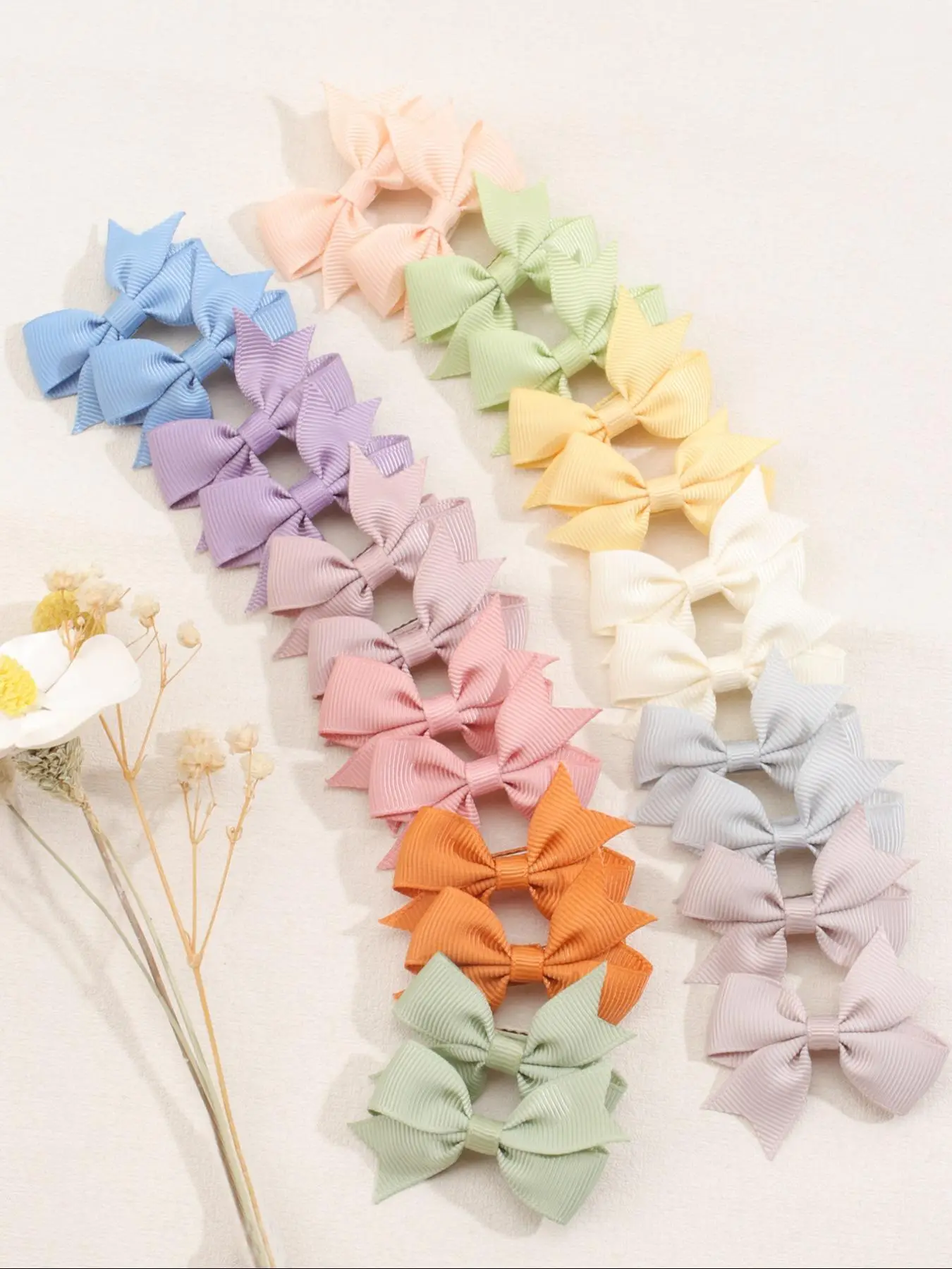 Solid Color Elegant Pastel Bow Decor Hair Clips Set, Cute Pink Bow Hair Accessories for Girls, Minimalist Headwear Suitable for Thick Hair, Fashion Ha