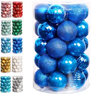 Halloween Hanging Ornaments, 34 Count Pre-Strung Plastic Balls, Shatterproof Barrel Packed Balls for Holiday Halloween Party Wreath Tabletop Tree Decorations, 1.57 Inch