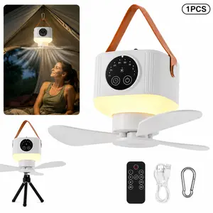 USB Hanging Ceiling Fan with Timer, Portable Mini Ceiling Fan for Camping Tent, Bedroom, Dorm, Office, Travel & Summer Cooling