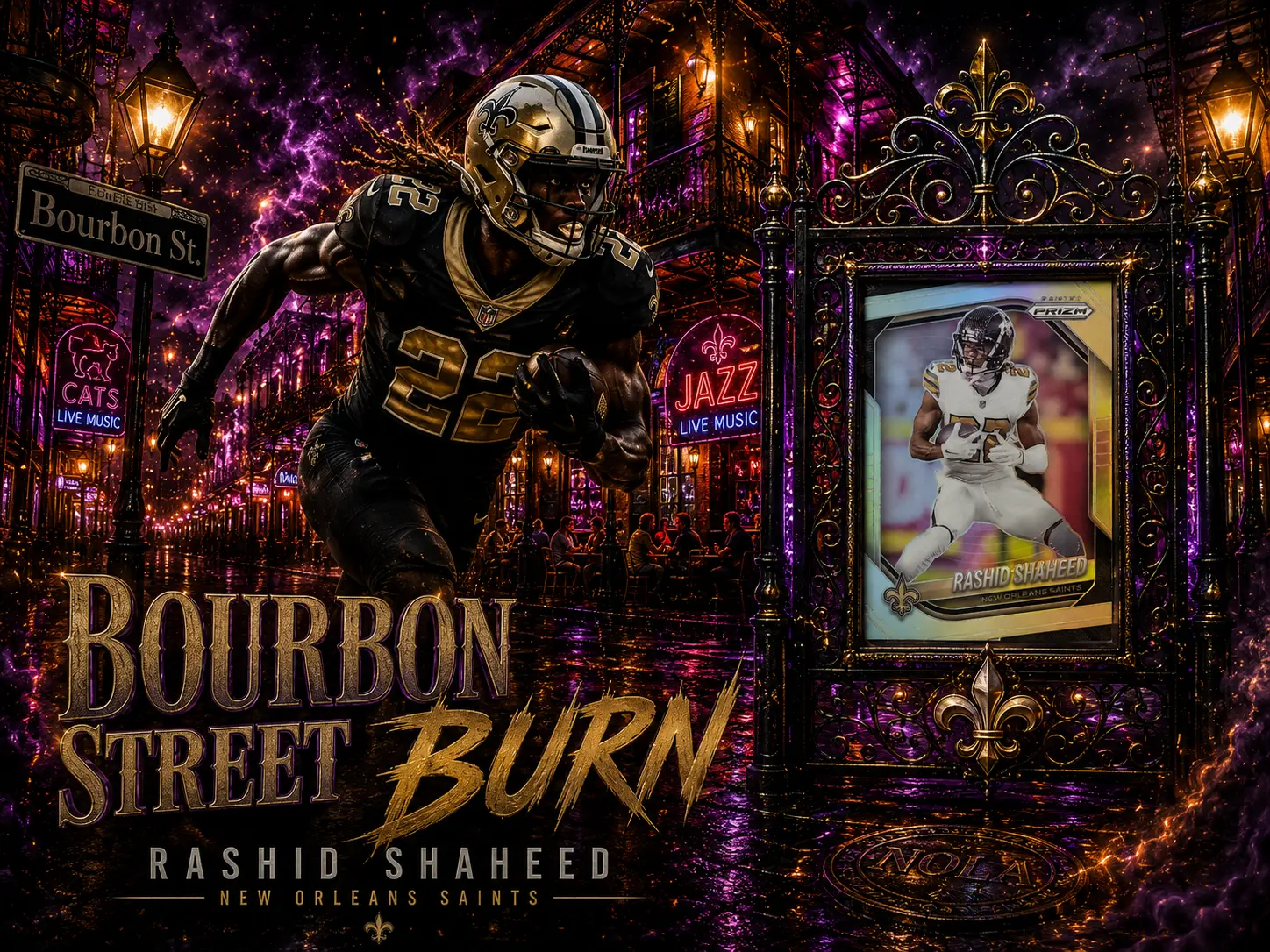 2025 Panini Prizm Raw Sports Single Card, Rashid Shaheed Silver Prizm #194, New Orleans Saints Collectible Trading Card