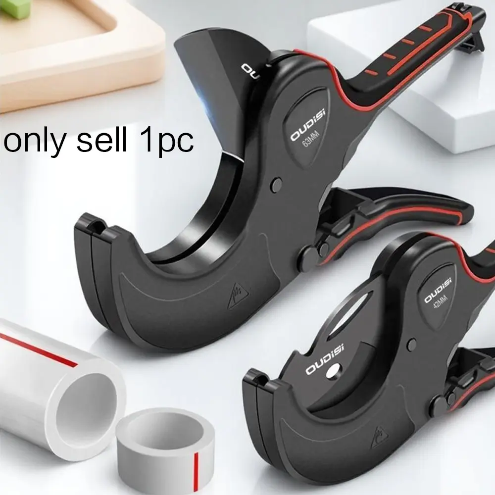 Professional PVC Pipe Cutter Tubing Cutter with SK5 High Carbon Steel Blade for PPR PEX Plastic Tubes Slip Resistant Grip Industrial Heavy Duty Durable Pipe Cutting Tool Multi Functional Plumbing Shear Precise Efficient Construction Repair Kit