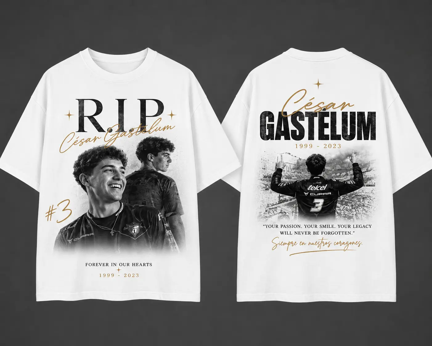 RIP César Gastélum Vintage Graphic Tee Unisex Oversized Memorial Streetwear Cotton T-Shirt