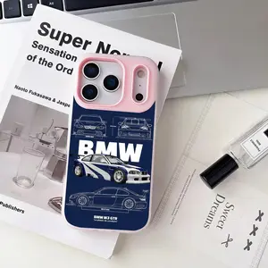 German Luxury Car BMW Phone Case Anti-Yellowing Clear Jelly iPhone Case 17-12 Slim Soft TPU Shockproof Scratch-Resistant Cover Trendy Colors Ultra Lightweight for Daily/Travel/Work Use