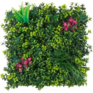 Artificial Boxwood Wall Panels, 20''x20'' 8 count Grass Wall Panels with Mint  Leaves, Greenery Backdrop  Screen with UV Protection, Green Grass Wall for Garden Indoor Outdoor Decor