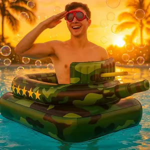 Inflatable Tank Pool Float for Adults & Kids, Swim Raft Toy for Boys Girls Ages 6+