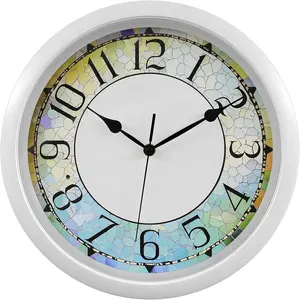 13Inch Illuminated Wall Clock, Silent Lighted up Wall Clock Glow in The Dark,  Operated for Bedroom, Bathroom, Living Room, Kitchen,  Office (White)