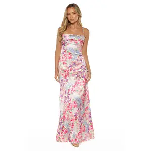 Blaise Multi Floral Satin Maxi Dress
