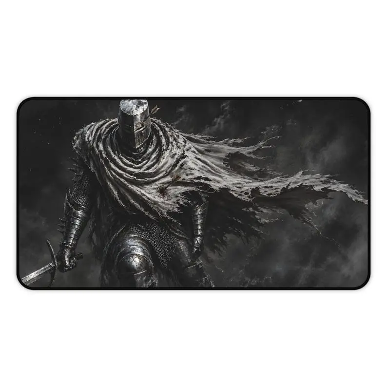 Dark Souls Knight Desk Mat, Dark Fantasy Warrior Gaming Mouse Pad