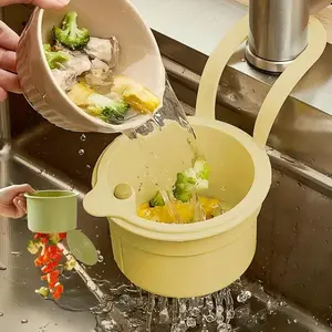 Durable Food Waste Filter for Fruits and Vegetables - Hanging Kitchen Sink Strainer Basket -Home Drainage Solution Anti Clogging Strainer
