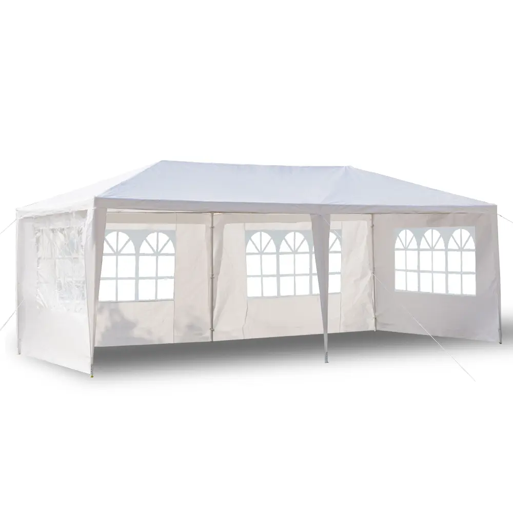10x20 FT Multi-Person Outdoor Party Tent, PE Fabric Waterproof Canopy Shelter with 4 Removable Walls & Windows, Heavy Duty Roomy Space Wedding Gazebo for Backyard Outdoor Events, Multi-Person Tents, Portable Outdoor Tents