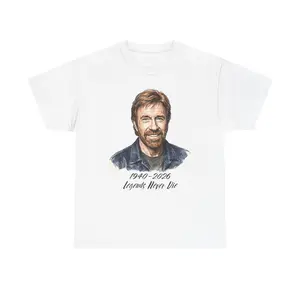Legends Never Die Chuck Norris Unisex Heavy Cotton Tee