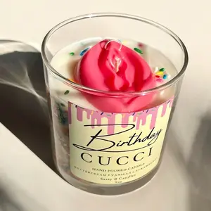 BIRTHDAY CUCCI CANDLE with custom Zodiac charm *Pink*