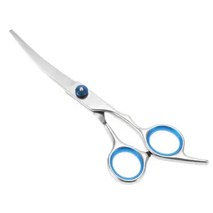 VOCOSTE 1 Pc Dog Grooming Scissors for Pets Shop 5.5 Inches Silver Tone Blue