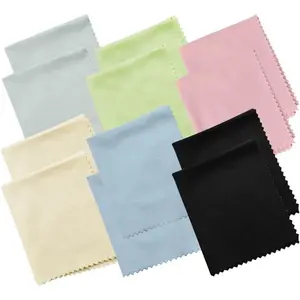 12 Pack Microfiber Cleaning Cloths Color Glasses Cloth Lens Wipes Cloth for Lenses, Screens, Cameras, Eyeglasses 6"x7"