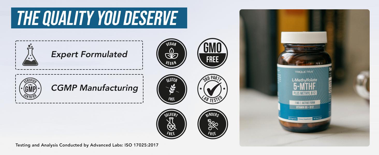 L-Methylfolate 1mg + Methyl B12 | Active 5-MTHF Form, Supports Mood, Cognition, and Methylation – 60 Capsules L-Methylfolate 1mg + Methyl B12 | Active 5-MTHF Form, Supports Mood, Cognition, and Methylation – 60 Capsules