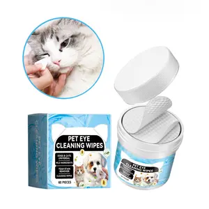 Pet Eye Cleaning Wipes for Tear Stain & Eye Crust Removal, Gentle Cat & Dog Face Wipes to Prevent Fur Tangling, Soft Long-Lasting Care, 60Pcs
