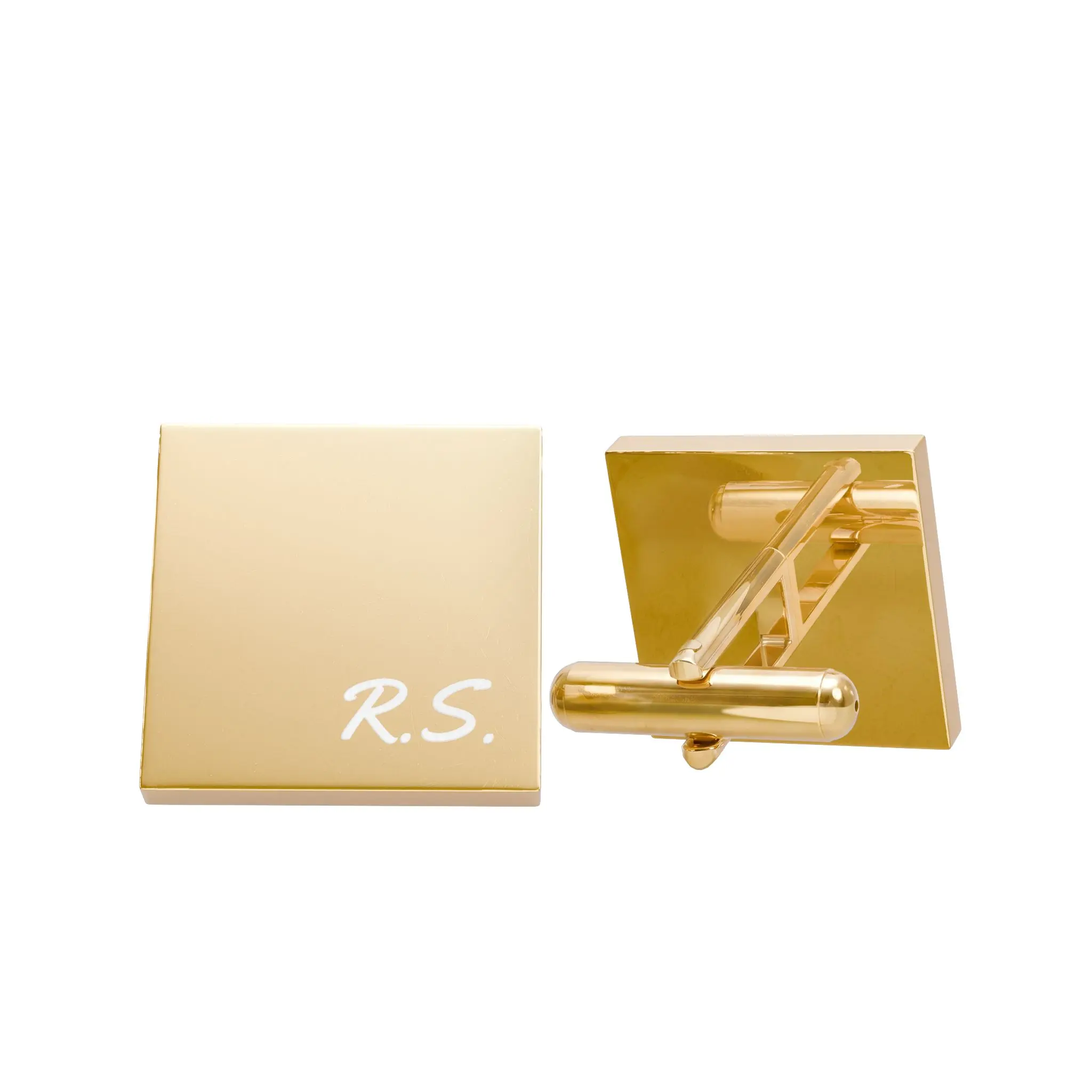 Unisex Square Water-Resistant Engraved Photo Cufflinks (Set of 2) - Business Casual Fashion Shirt Cuff Decoration Accessories for Weddings
