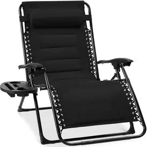 Best Choice Products Oversized Padded Zero Gravity Chair, Folding Outdoor Patio Recliner w/ Side Tray