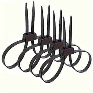 4pcs Nylon Zip Ties Double Hole, Non-Slip, Disposable - Ideal for Household, Warehouse, Freight Stations