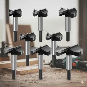 Spiral Woodworking Hole Cutter Set, 15-70mm Diameter Options, Multi-Function Ring Hinge Cutting Drill Bits for Metal and Wood, High-Efficiency Hole Punch Kit for Doors, Ideal for Home Renovation & Professional Construction