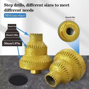 2-piece heavy-duty multi-tooth diamond hole opener/drill bit set| Drill core tools for concrete, tiles, and marble, compatible with M10 (32/50mm) & M20 (29/37/50mm) drill bits - tools for drilling holes in tiles and concrete