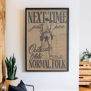 Funny Cowboy Bathroom Poster, Vintage Western Humor Wall Art for Restroom, Man Cave & Farmhouse Decor, Perfect Rustic Gift for Father’s Day or Housewarming