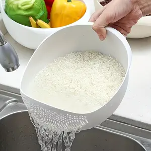 Kitchen rice washing tools, baking utensils, rice sieve, rice washing bowl, non-leaking rice washing bowl, large household fruit washing bowl, net, filter basket