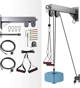 Fitness Wall Mount Pulley System, Weight Cable Pulley System for Gym, Lat Pull Down and Low Row Cable Machine, Cable Station Equipment