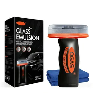 Car Glass Oil Film Remover 100ml Roll-On with Cleaning Board | Safe Driving Windshield Cleaner