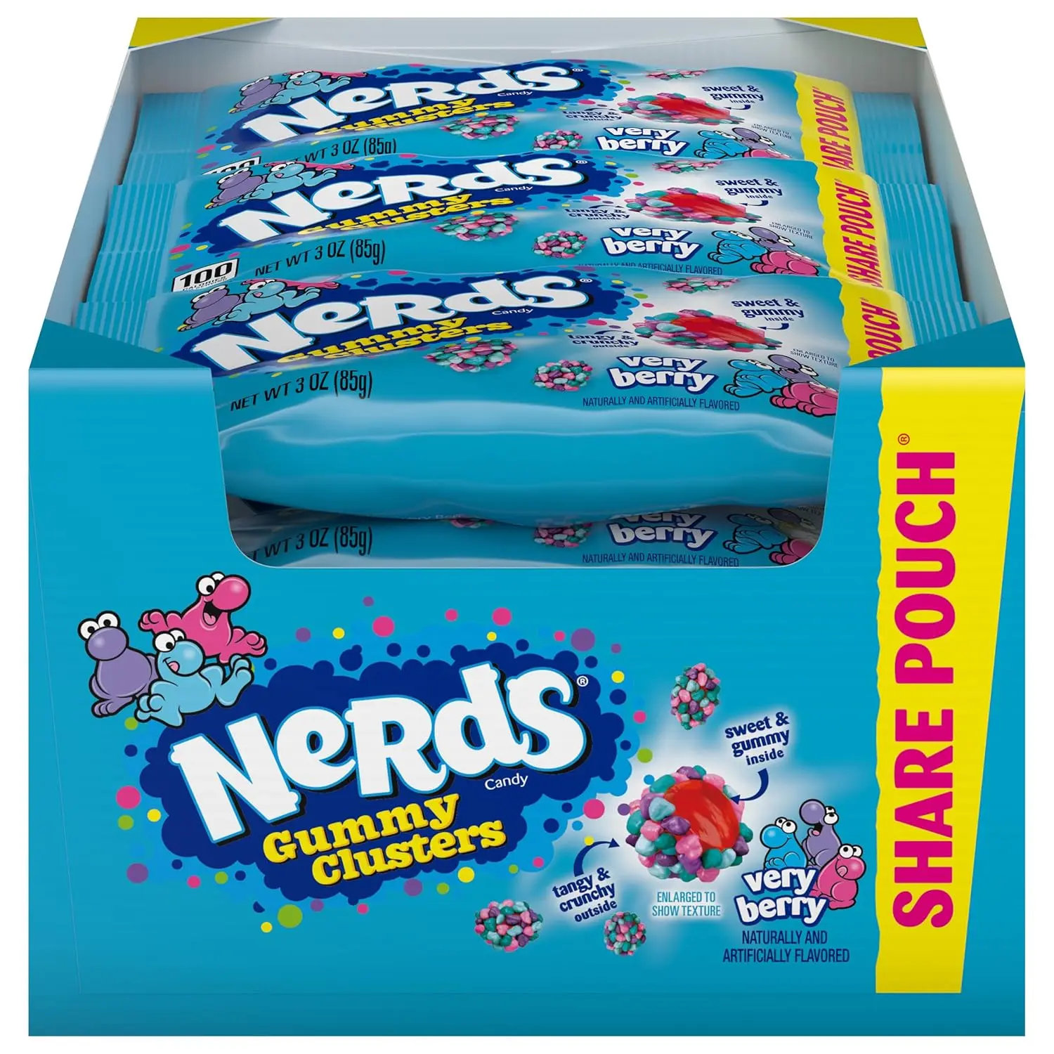 Nerds Gummy Clusters Candy, Very Berry, 3 Ounce (Pack of 12)