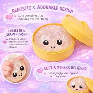 1count/12pcs Shimmering Dumplings Toy Set, Mini Real Dumpling Stress Relief Kit, Fun Fidget Ball Sensory Anxiety Relief, Hand Relaxation, Birthday Gift