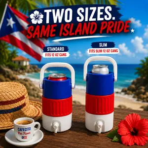 Puerto Rican Can Cooler | Fits Standard 12 oz Cans | Boricua Beach Cooler | Viral can holder | Puerto Rico Gift | Summer Beach Accessory