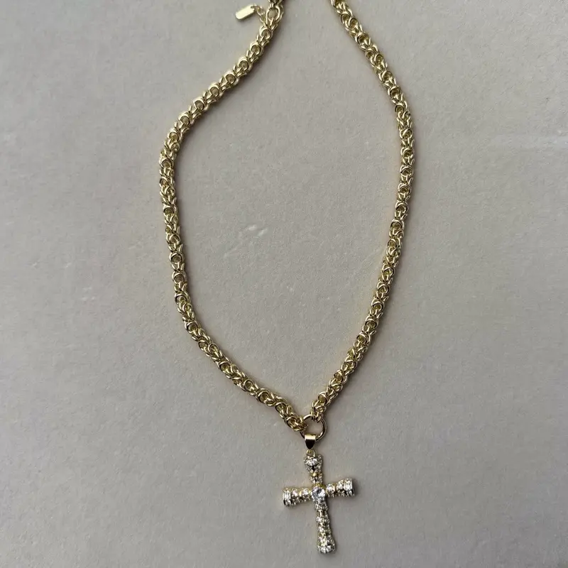 Jen Cross Necklace gold plated