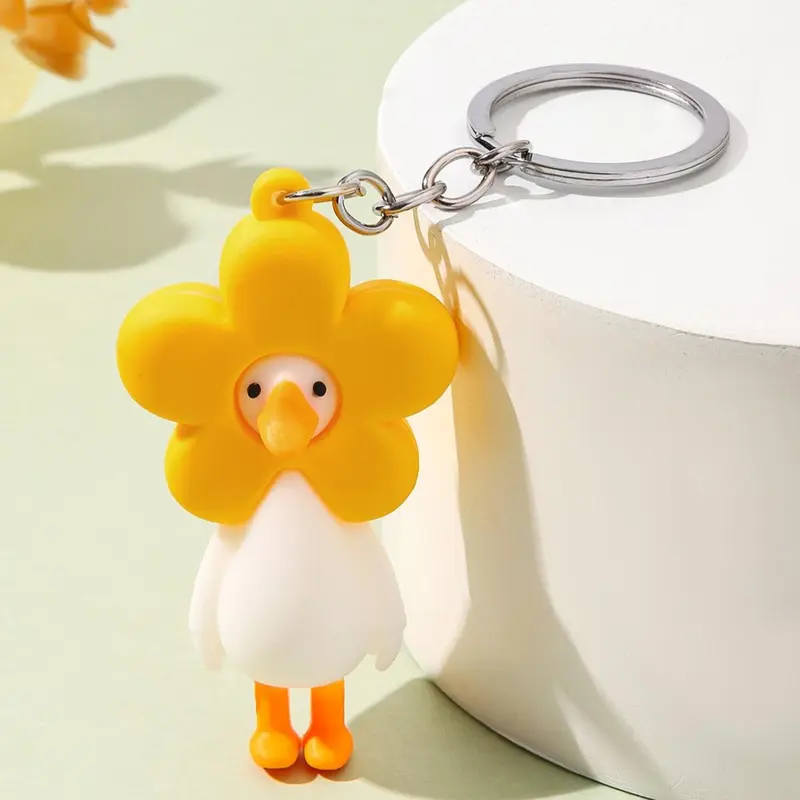 Cute Cartoon Duck Design Keychain, Keychain Kawaii, Trendy Cute Keychain, Multifunctional Key Holder for Women & Men, Fashion Accessories for Daily Use, Keychains Cute
