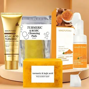 Turmeric 4-Piece Skincare Set  – Includes Turmeric Night Mask Turmeric Soap, Turmeric Cleansing Mousse,and Turmeric Tablets. A complete cleansing and skincare kit