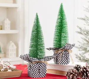Set of 2 15" Bottlebrush Trees with Fabric Base by Valerie