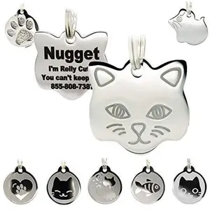 Engraved Personalized Stainless Steel Cat ID Tags