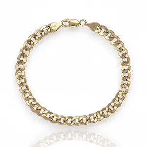 Curb Cuban Link Chain Bracelet - 10K Yellow Gold - Hollow