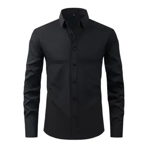 [rabbit] Men Buttons Business Shirts Casual Solid Color Basic Long Sleeve Tops Spring Clothes for Beach Vacation Streetwear  Cotton Black thirteen  tracy  star  shirt Men's UPF 50 Fishing psycho bunny posen matte t-shirt beach outfit Plaid