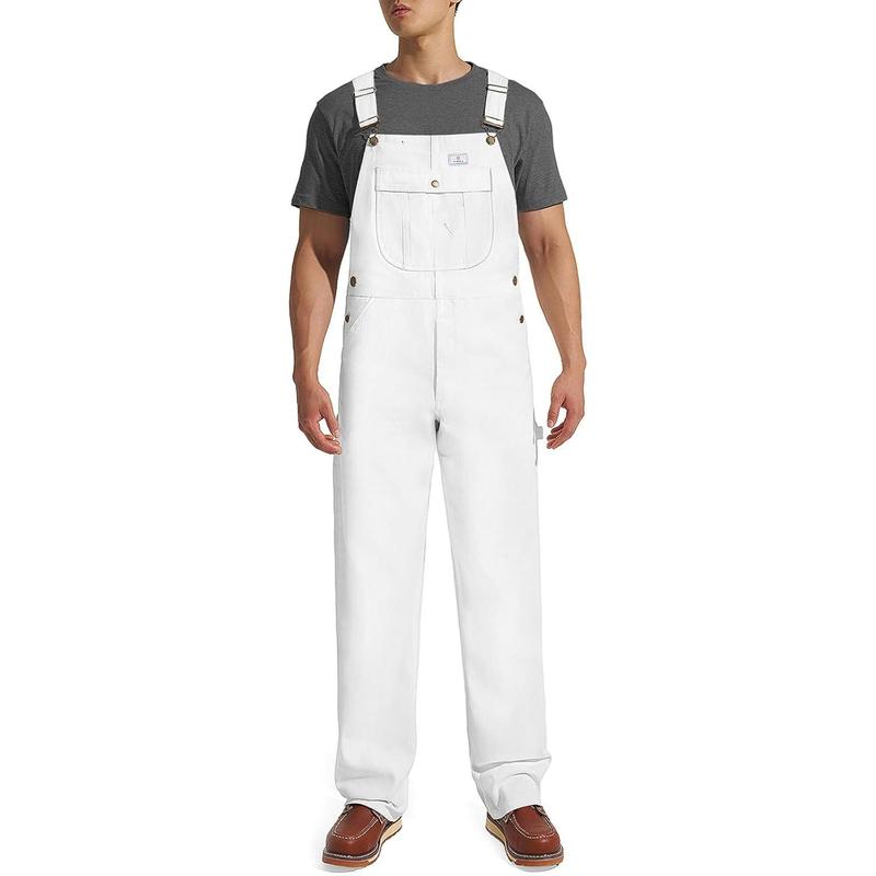 HISEA Men's Denim Bib Overall, Mens Relaxed Fit Overall Midweight Workwear with Adjustable Straps and Convenient Tool Pockets