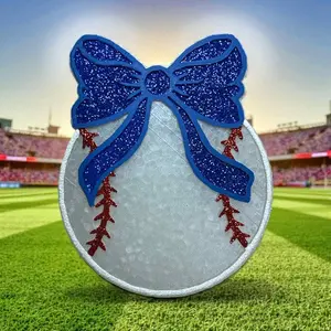 Cute Baseball Car Freshie w/ Bow | Handmade Hanging Air Freshener | Long Lasting Scent | Car Charm Gift