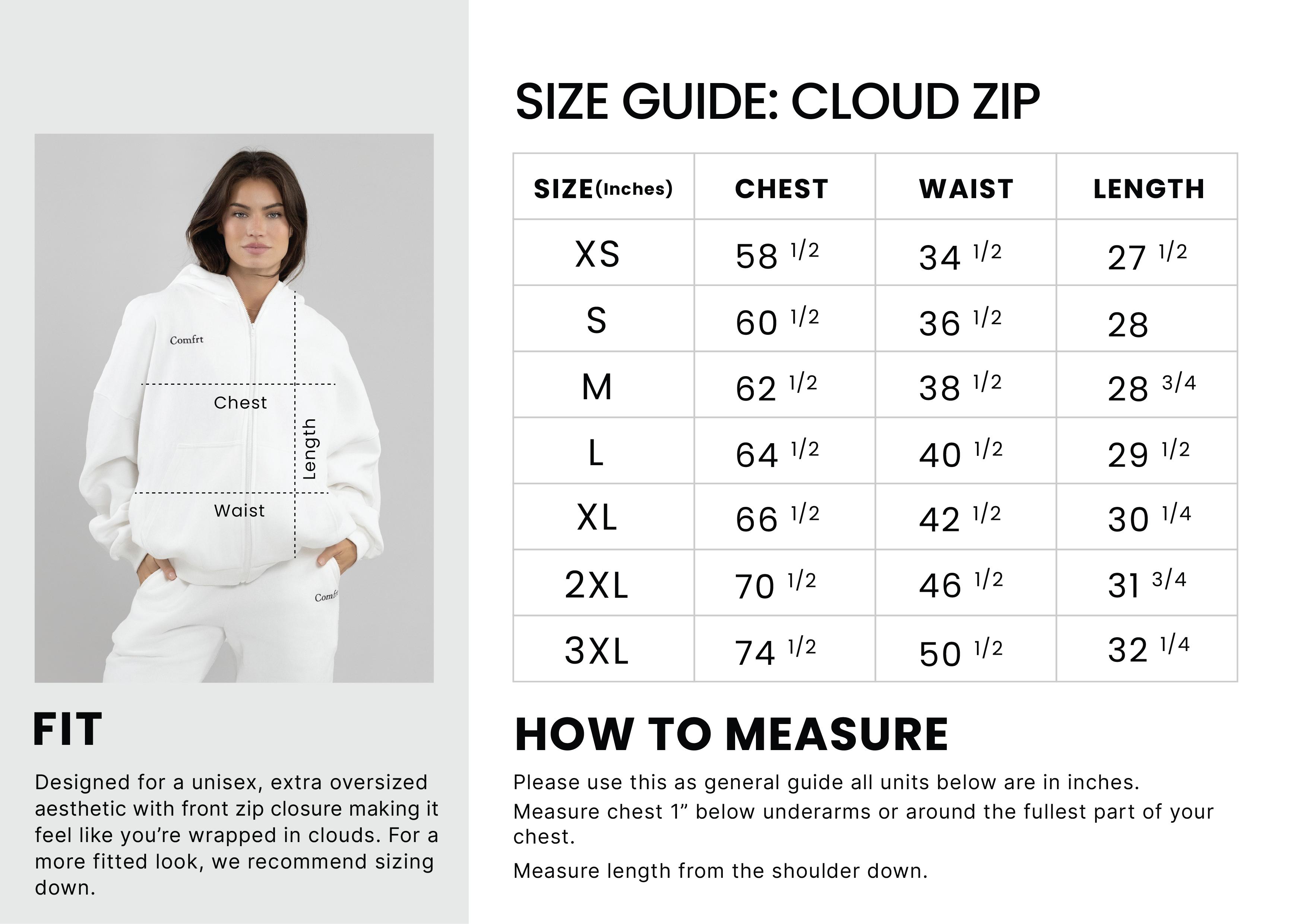 Comfrt | Cloud Zip Oversized Hoodie Pockets Pockets
