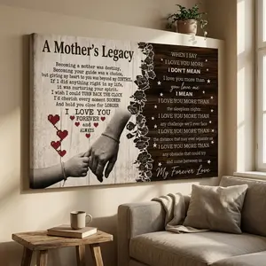 Touching canvas posters as gifts for mom, Mother's Day birthday wall decorations, heartwarming quotes for home décor (various styles)